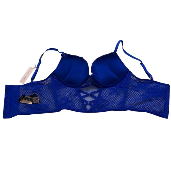 NWT Victoria's Secret Bombshell Strappy Fishnet Lace Push-Up Corset Bra 32B - Picture 7 of 7